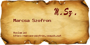 Marcsa Szofron névjegykártya